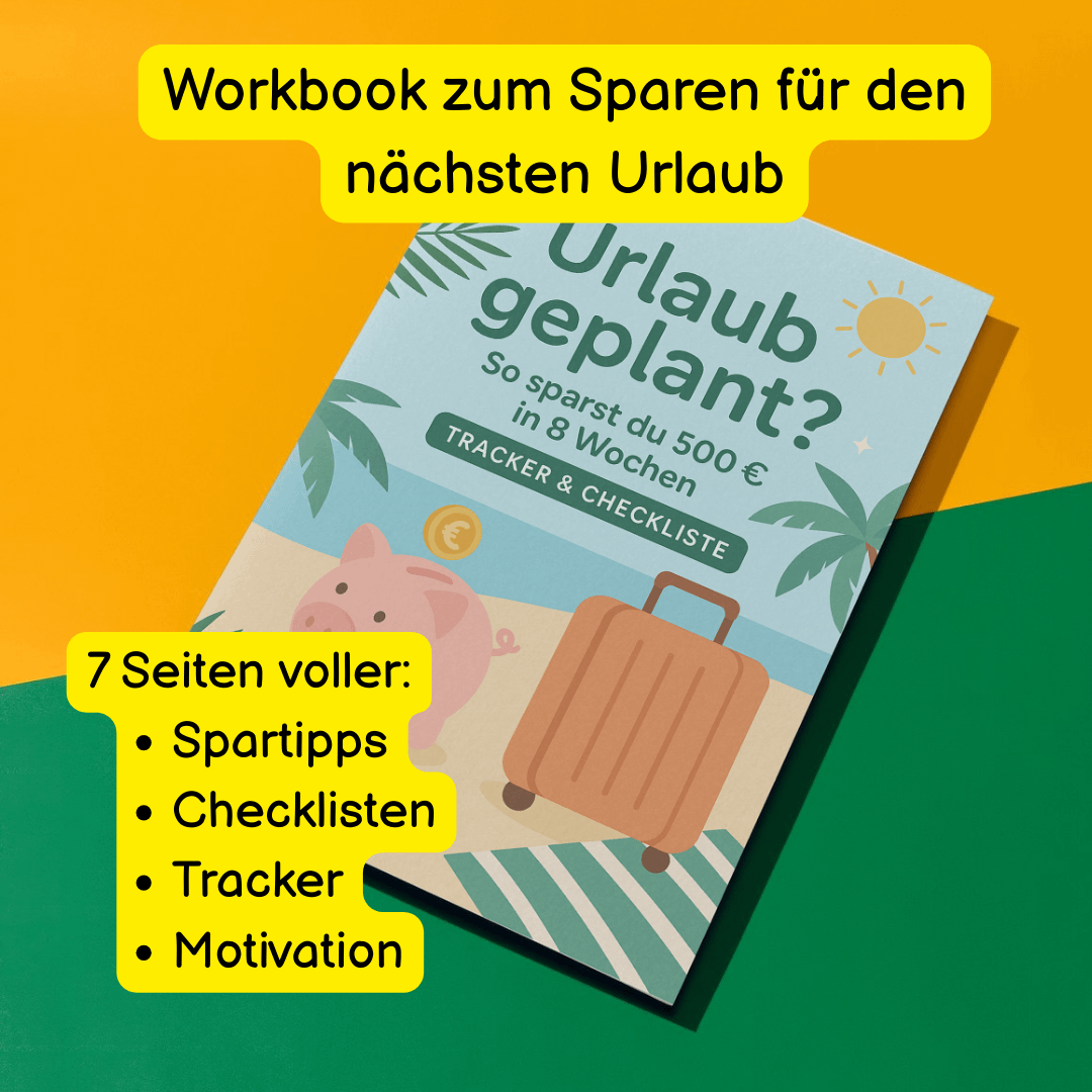 Buchcover: Urlaub geplant? So sparst du 500€ in 8 Wochen
